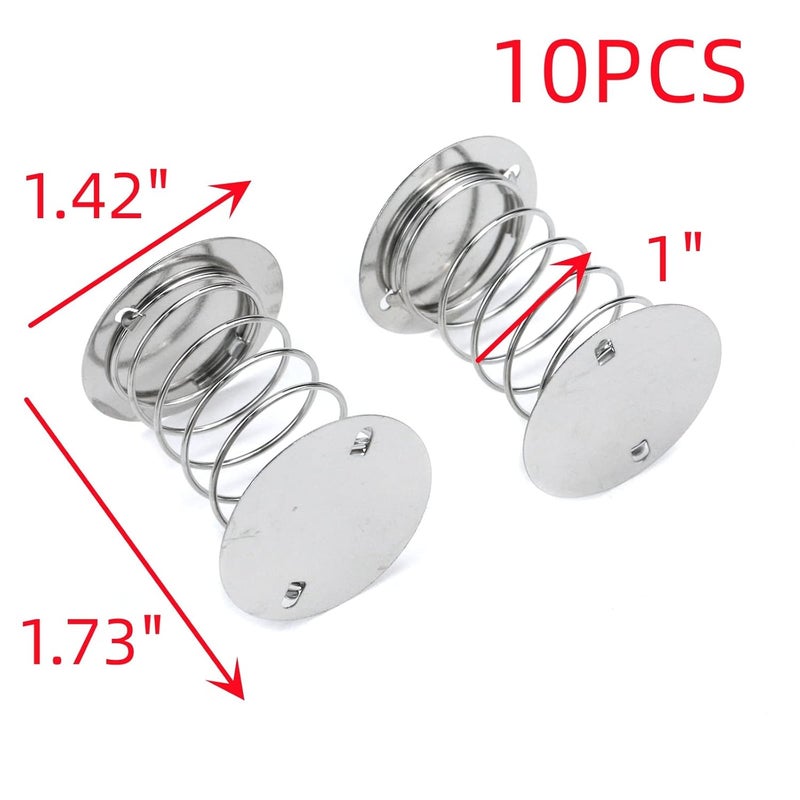 HNGSON Metal Spring Base Silver Spiral Wobbles Spring Craft Shaking Sping Double Sided,1.73"×1.42",10-Pack - Image 2